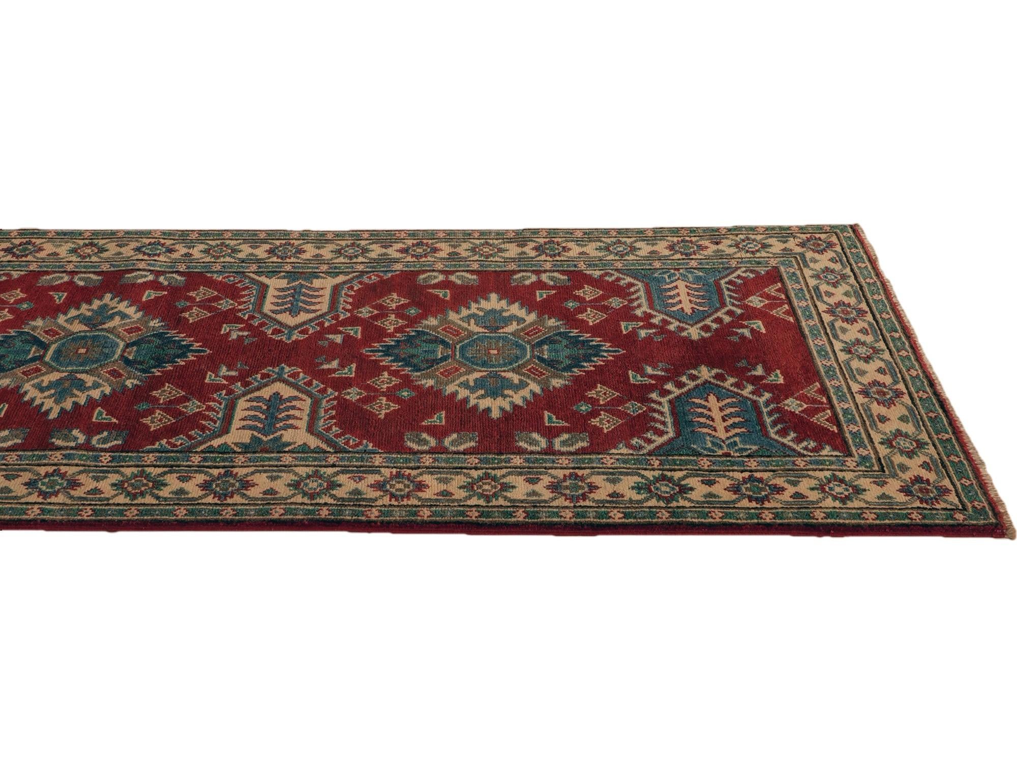 85cm x 295cm Hand Knotted Kazak Runner Rug