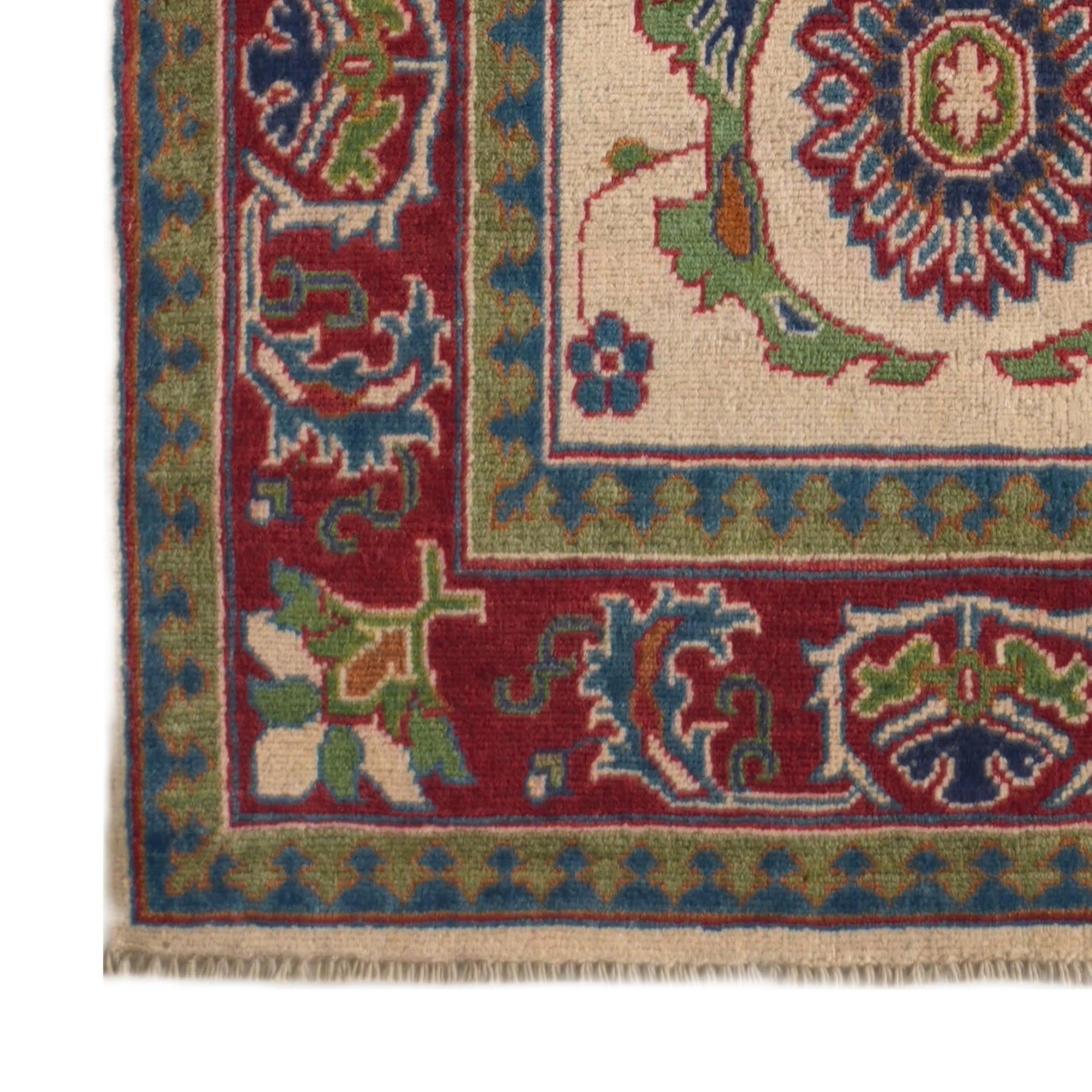 90cm x 300cm Hand Knotted Kazak Runner Rug
