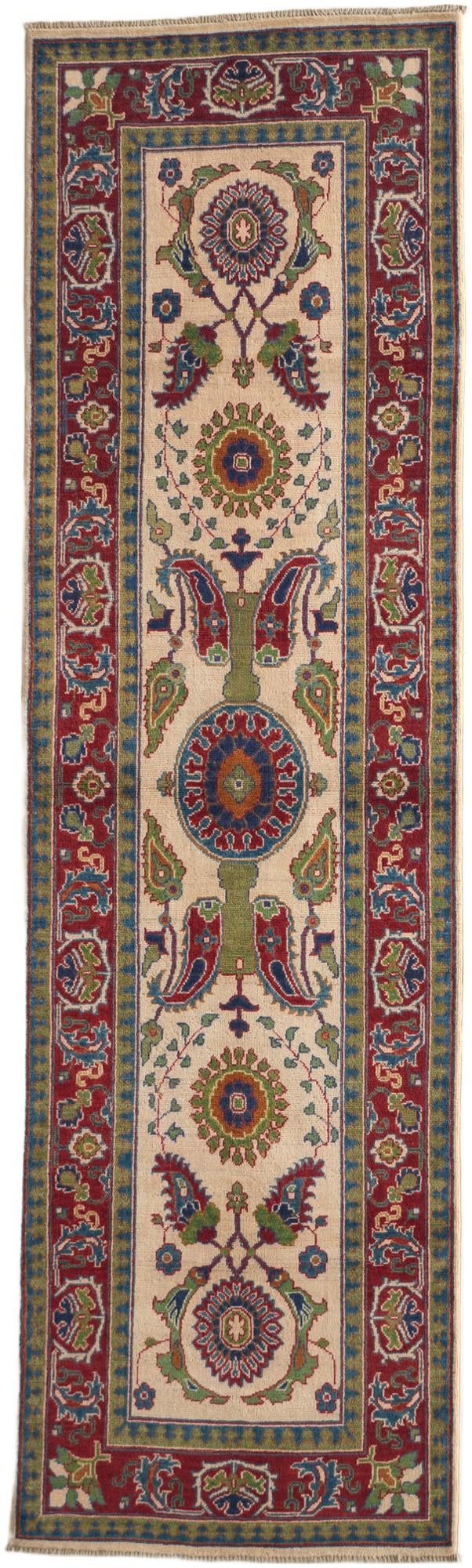 90cm x 300cm Hand Knotted Kazak Runner Rug