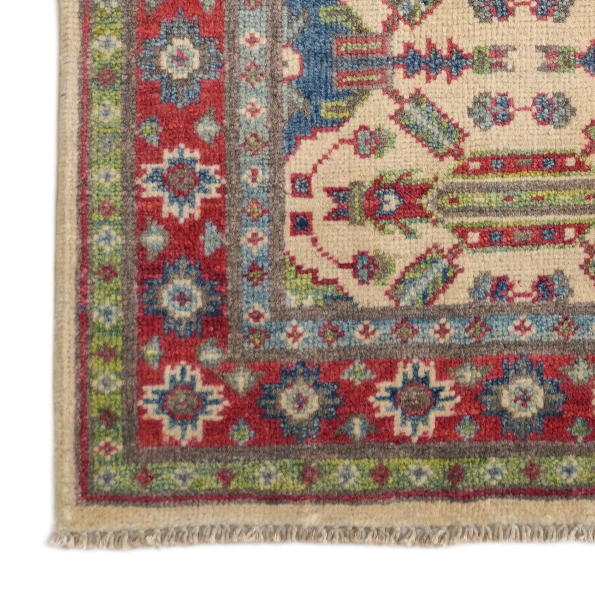 2' 2 x 6' Hand Knotted Kazak Runner Rug