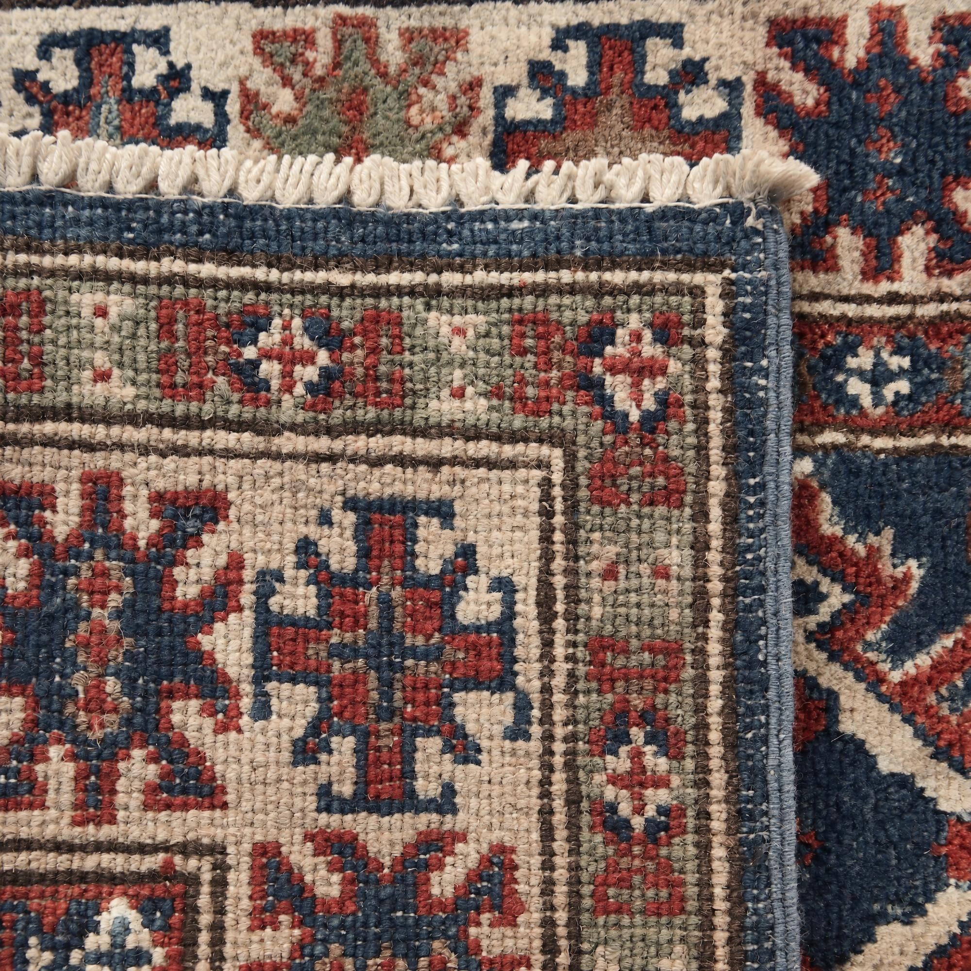60cm x 185cm Hand Knotted Kazak Runner Rug