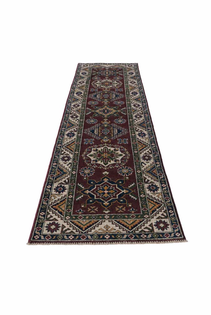 2' 7 x 10' Hand Knotted Kazak Runner Rug