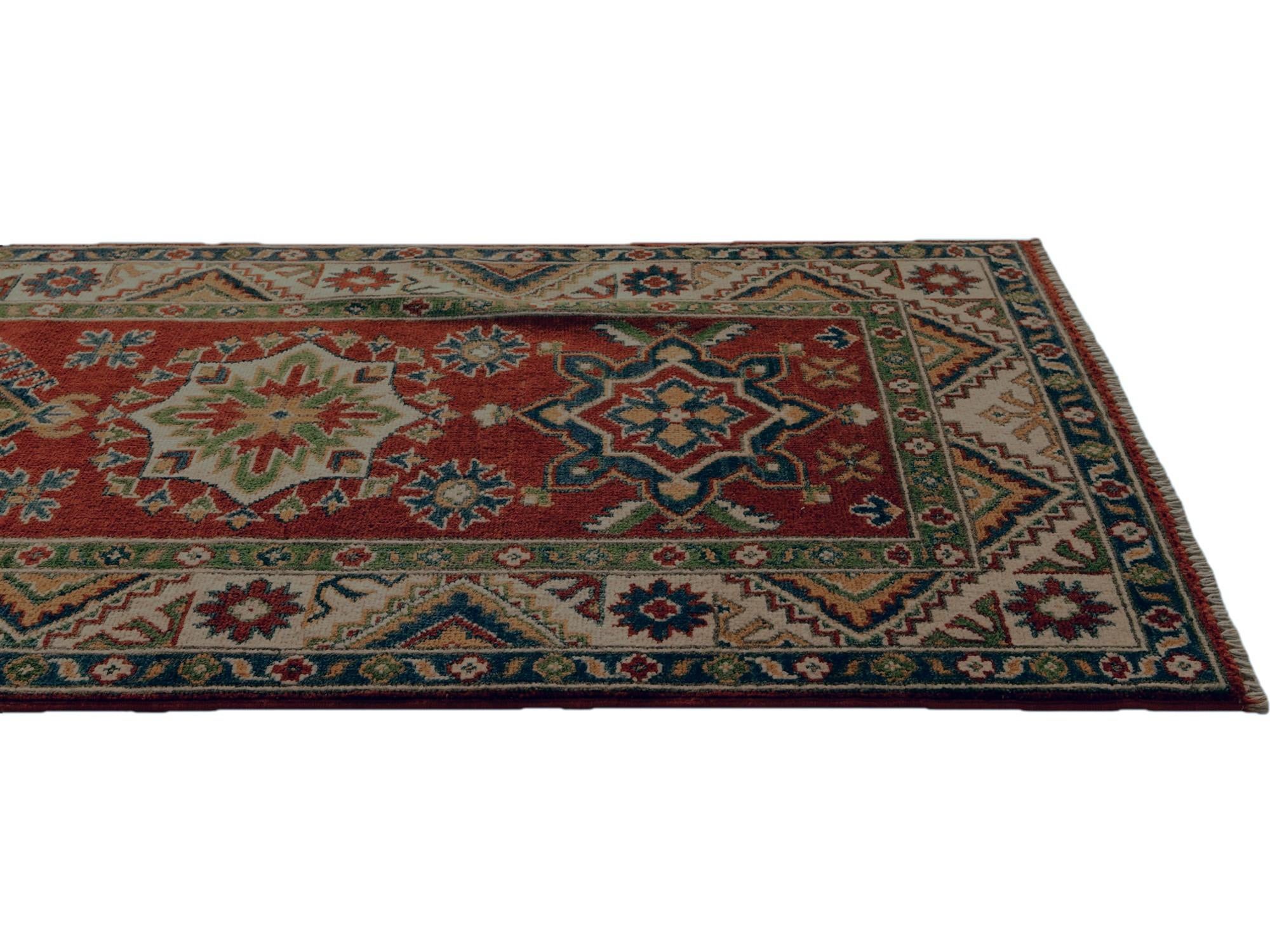 2' 7 x 10' Hand Knotted Kazak Runner Rug