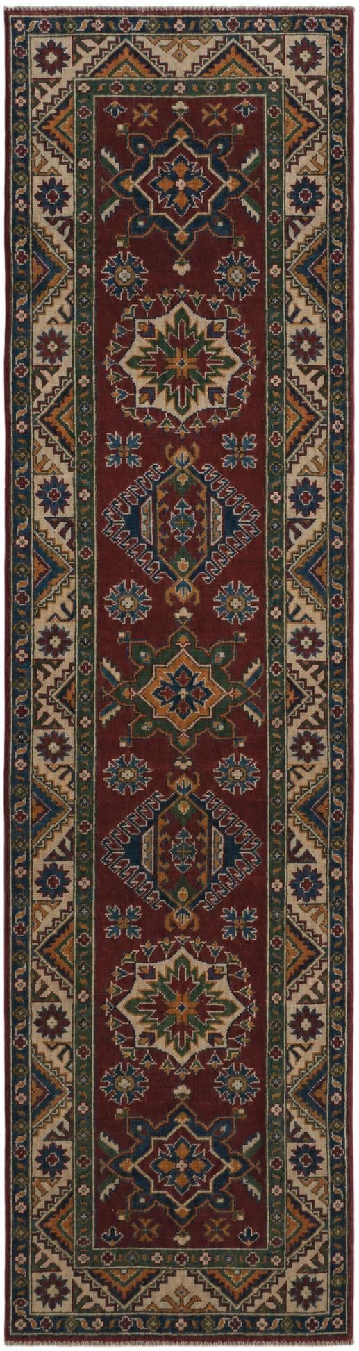 2' 7 x 10' Hand Knotted Kazak Runner Rug