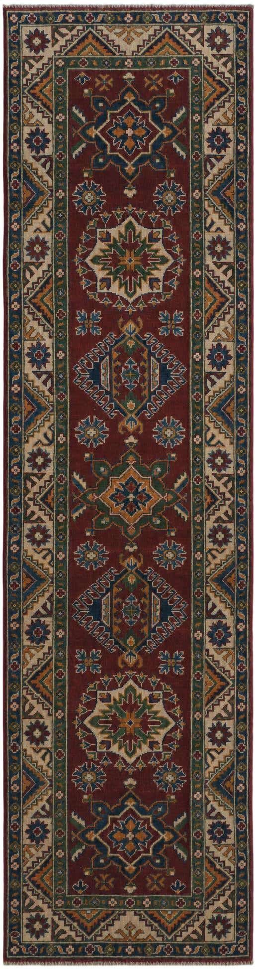 2' 7 x 10' Hand Knotted Kazak Runner Rug