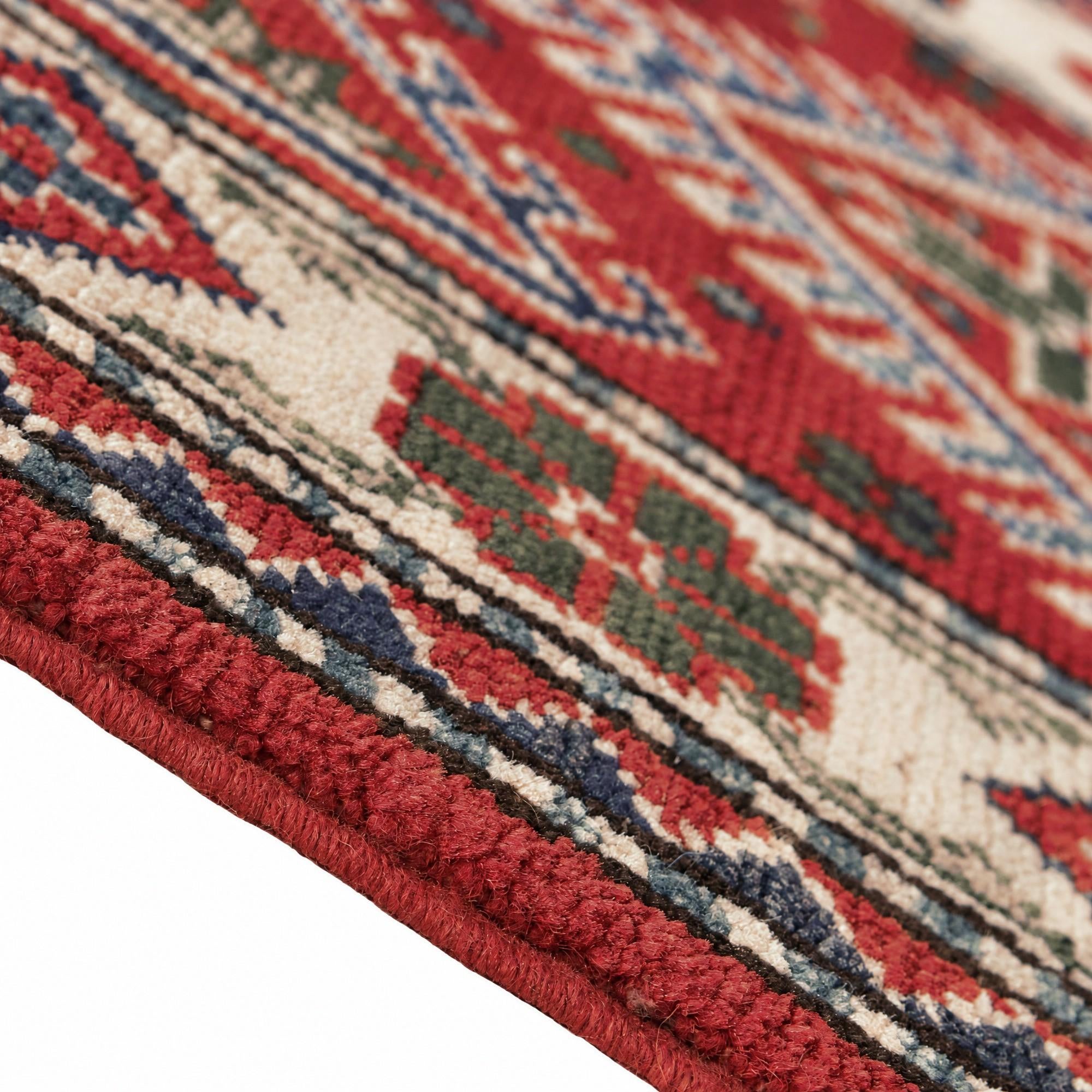 60cm x 180cm Hand Knotted Kazak Runner Rug