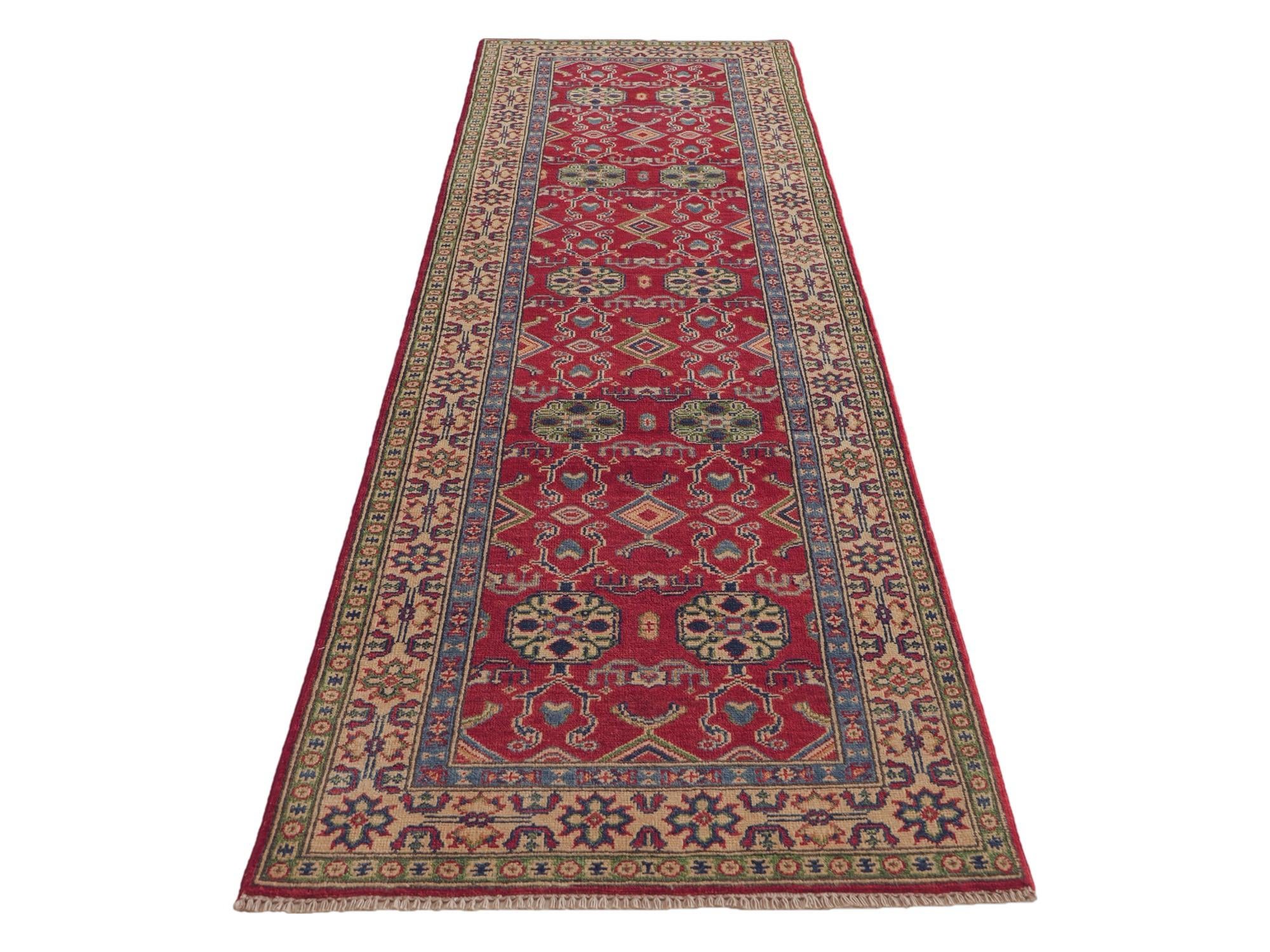 80cm x 305cm Hand Knotted Kazak Runner Rug