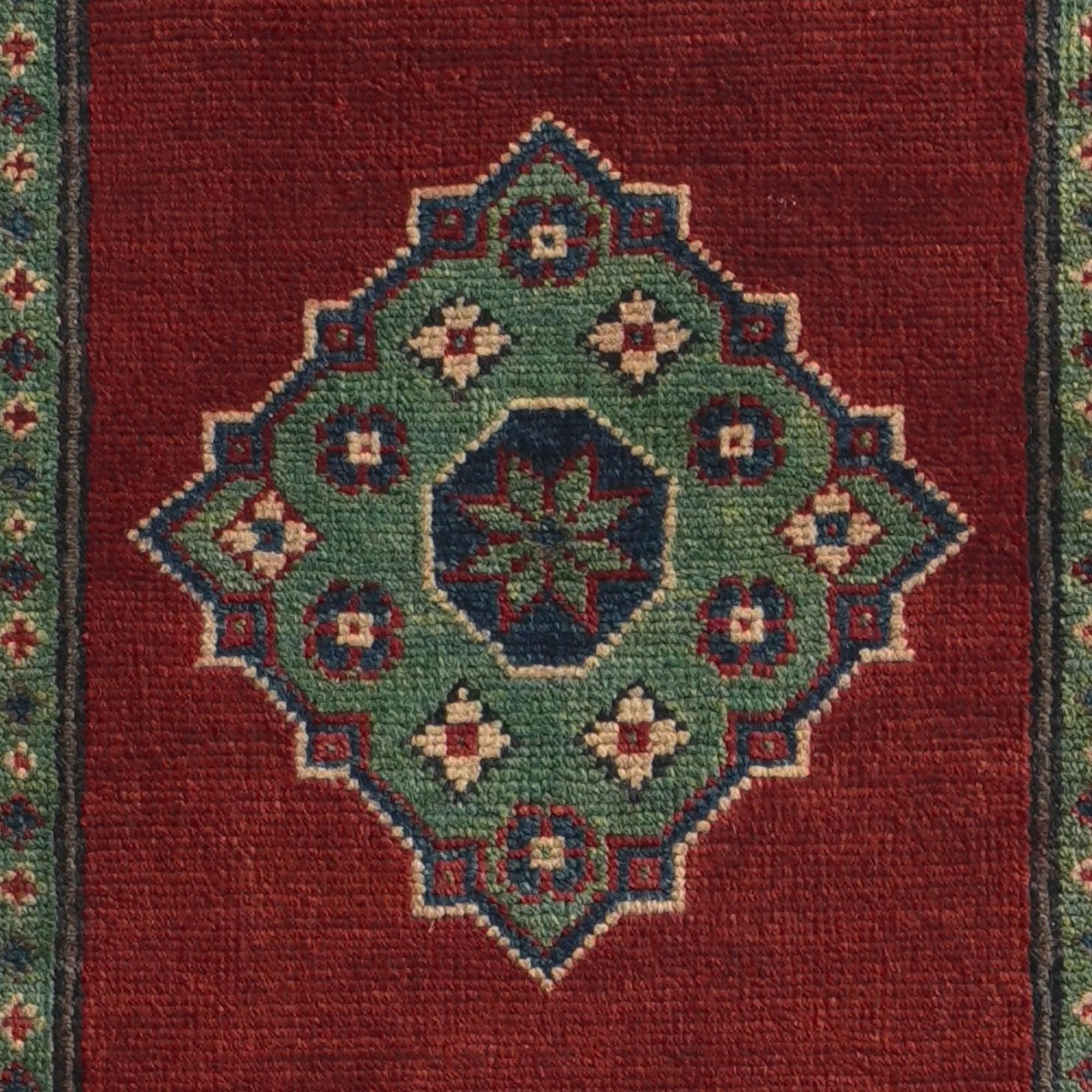 75cm x 295cm Hand Knotted Kazak Runner Rug