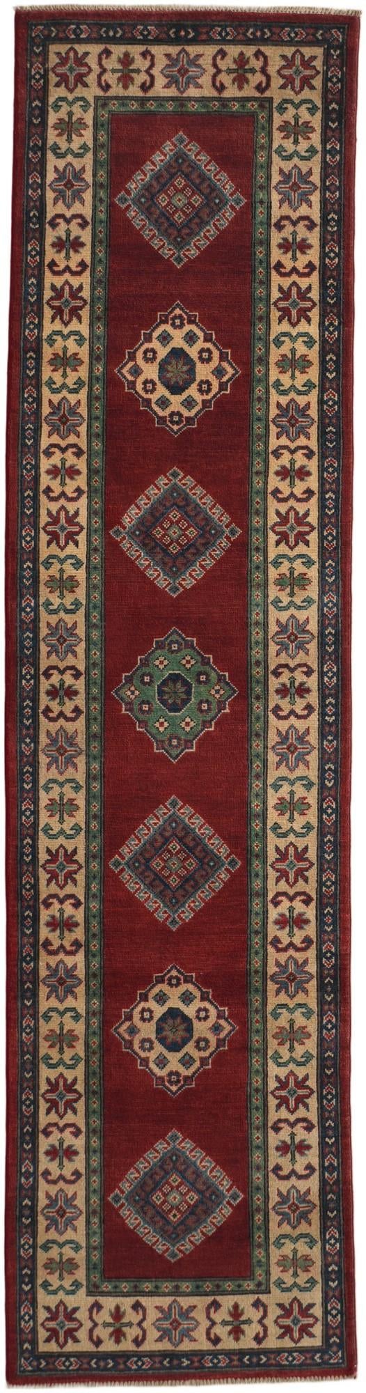 75cm x 295cm Hand Knotted Kazak Runner Rug