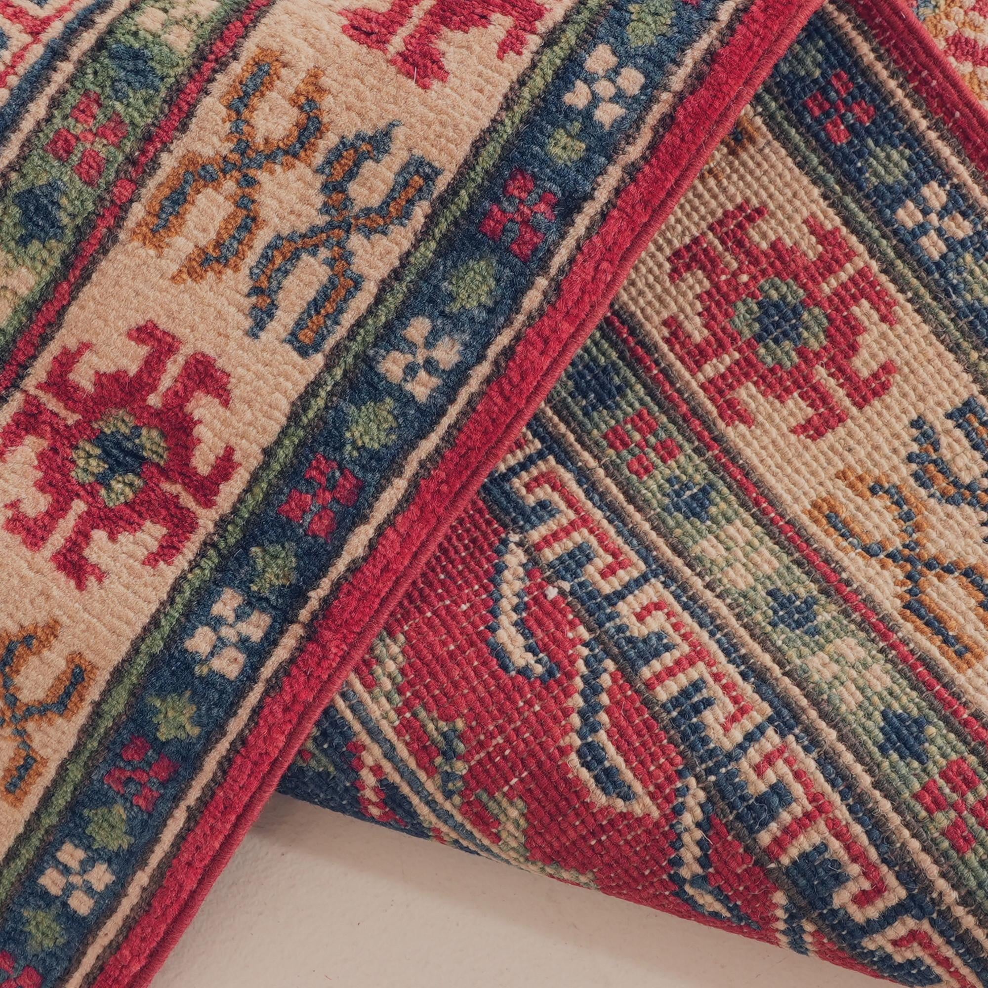 Detail image 8 of 10: 2' 8 x 8' 9 Hand Knotted Kazak Runner Rug