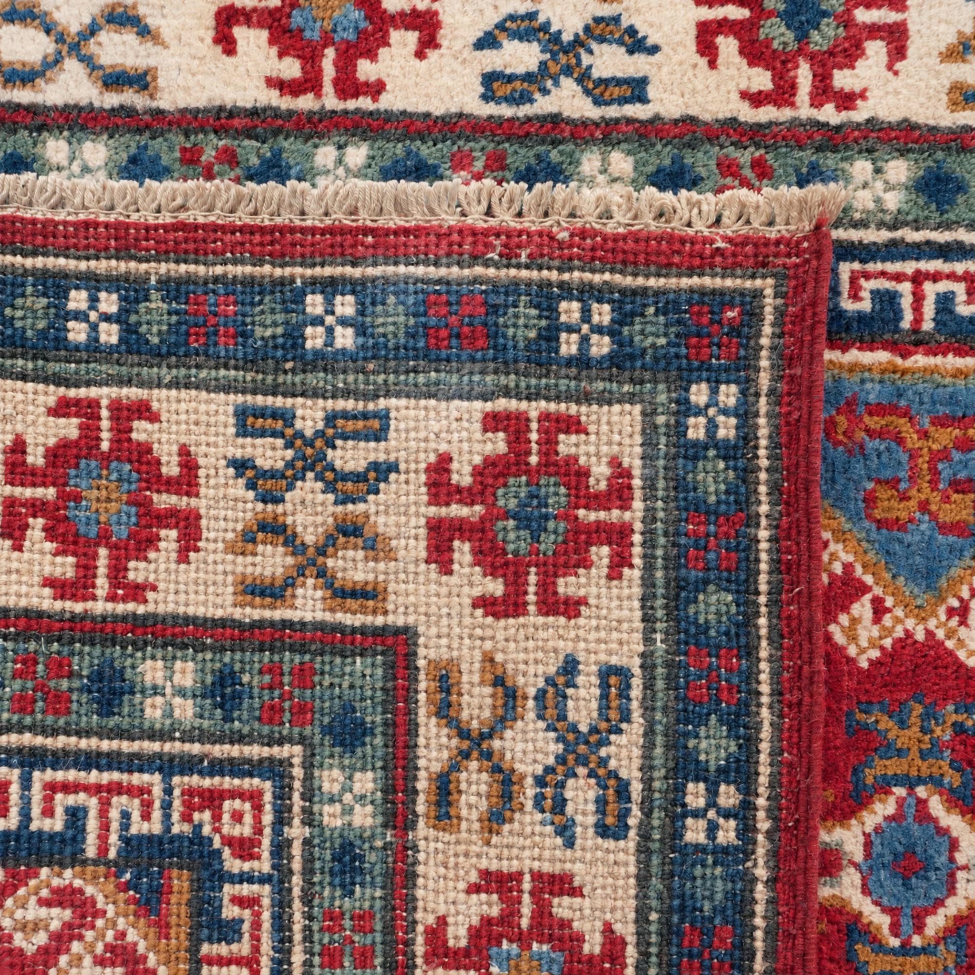 80cm x 265cm Hand Knotted Kazak Runner Rug