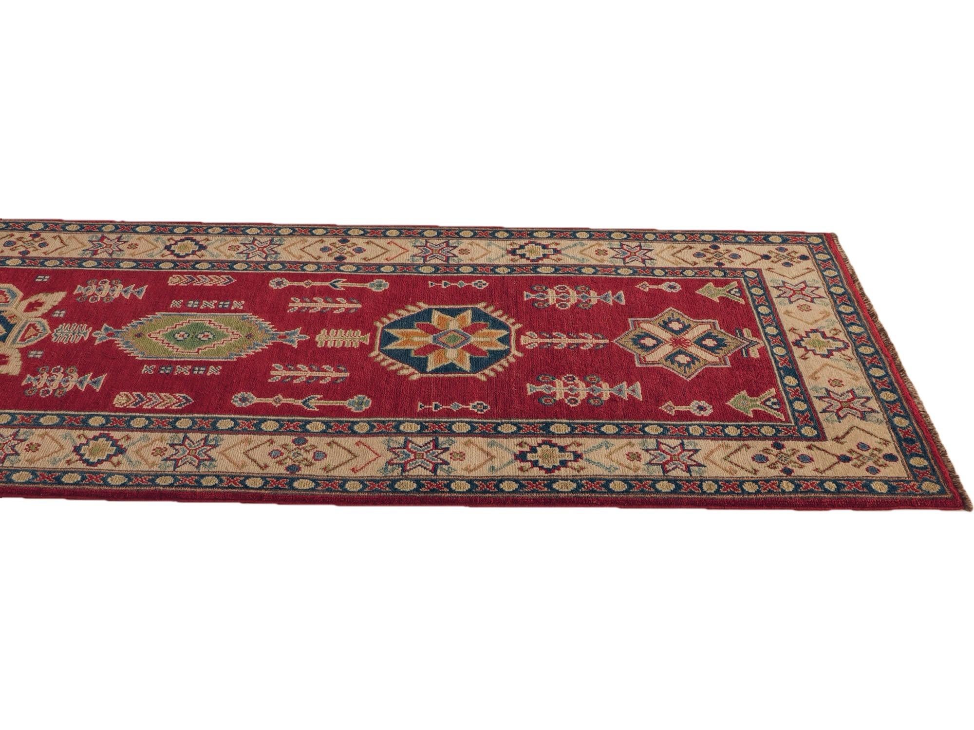 85cm x 295cm anudado a mano Kazak Alfombra Pasillera