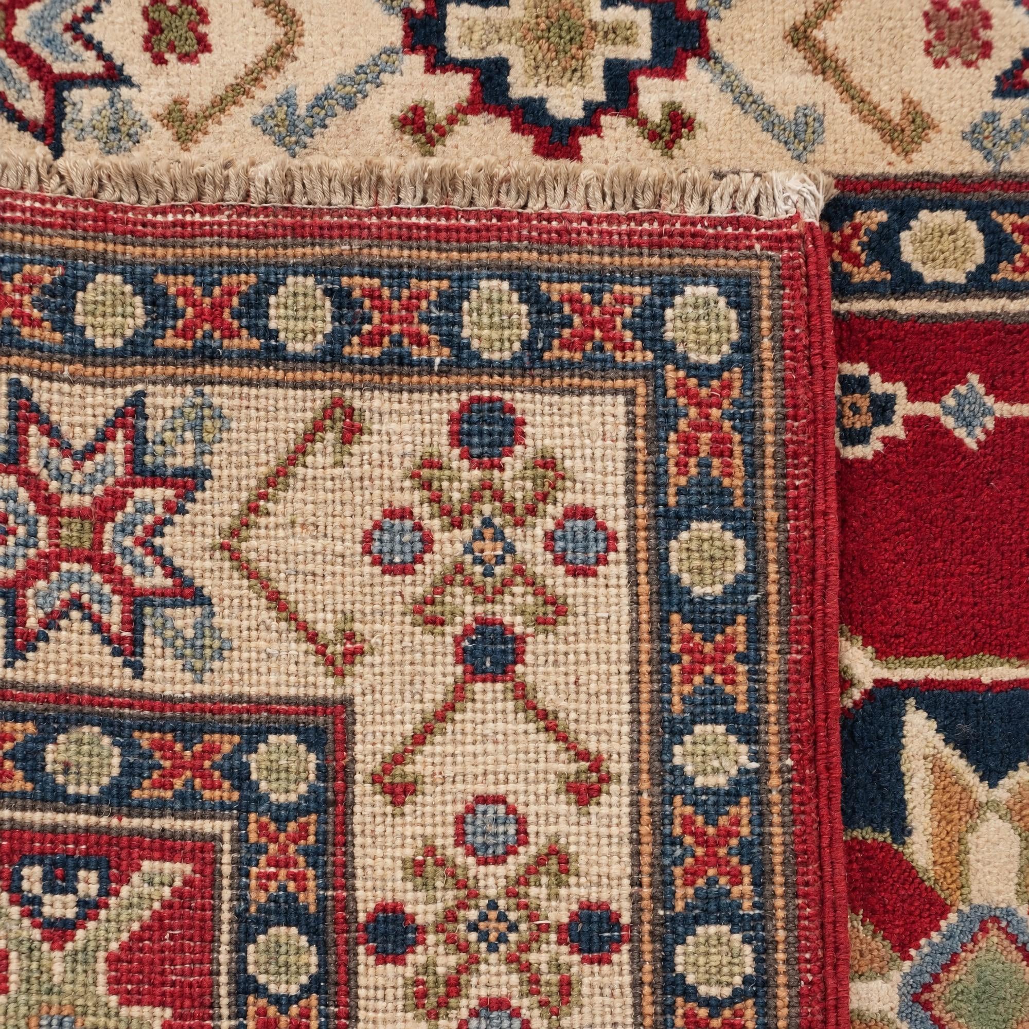 85cm x 295cm Hand Knotted Kazak Runner Rug