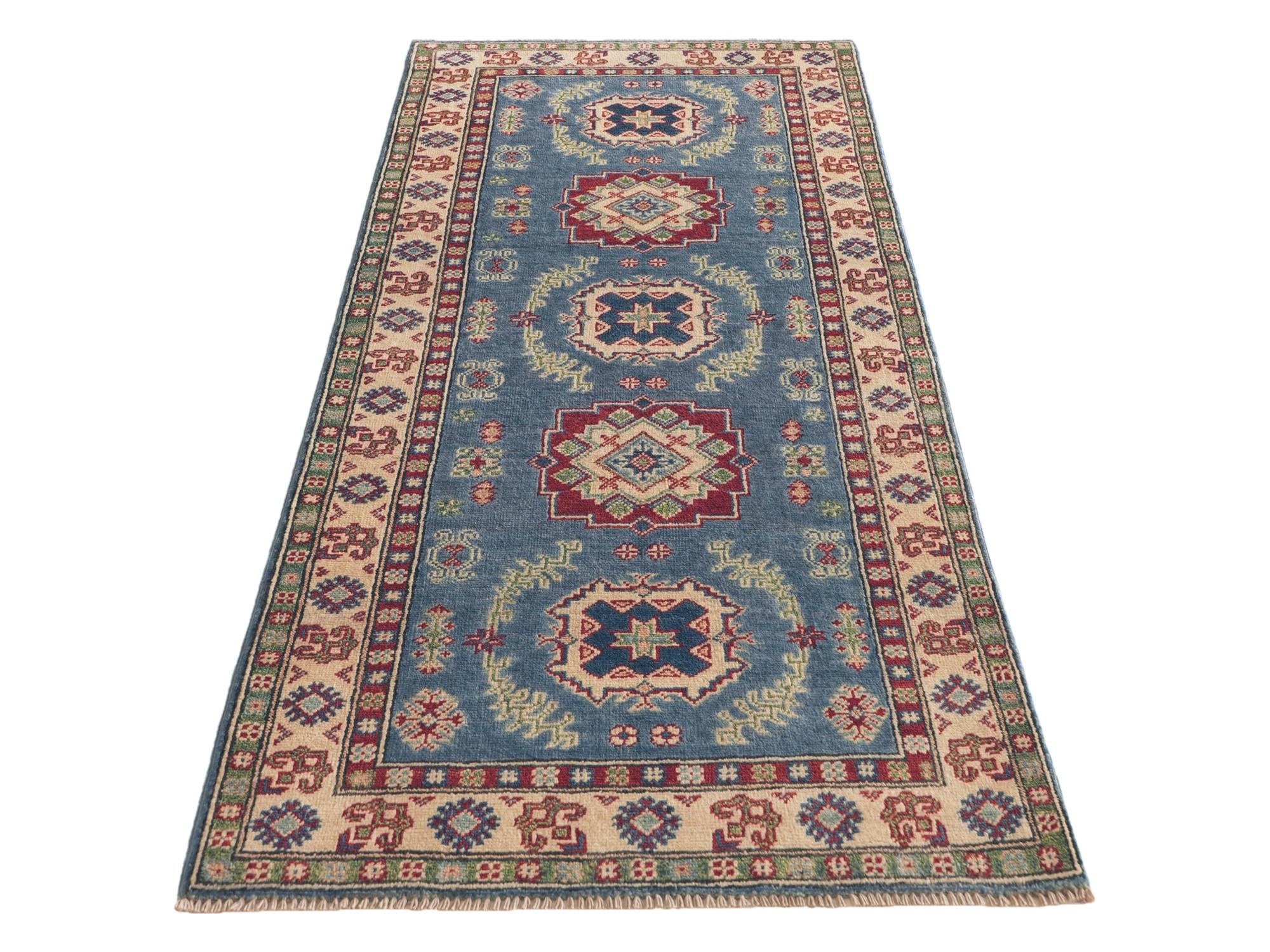 80cm x 195cm Hand Knotted Kazak Runner Rug