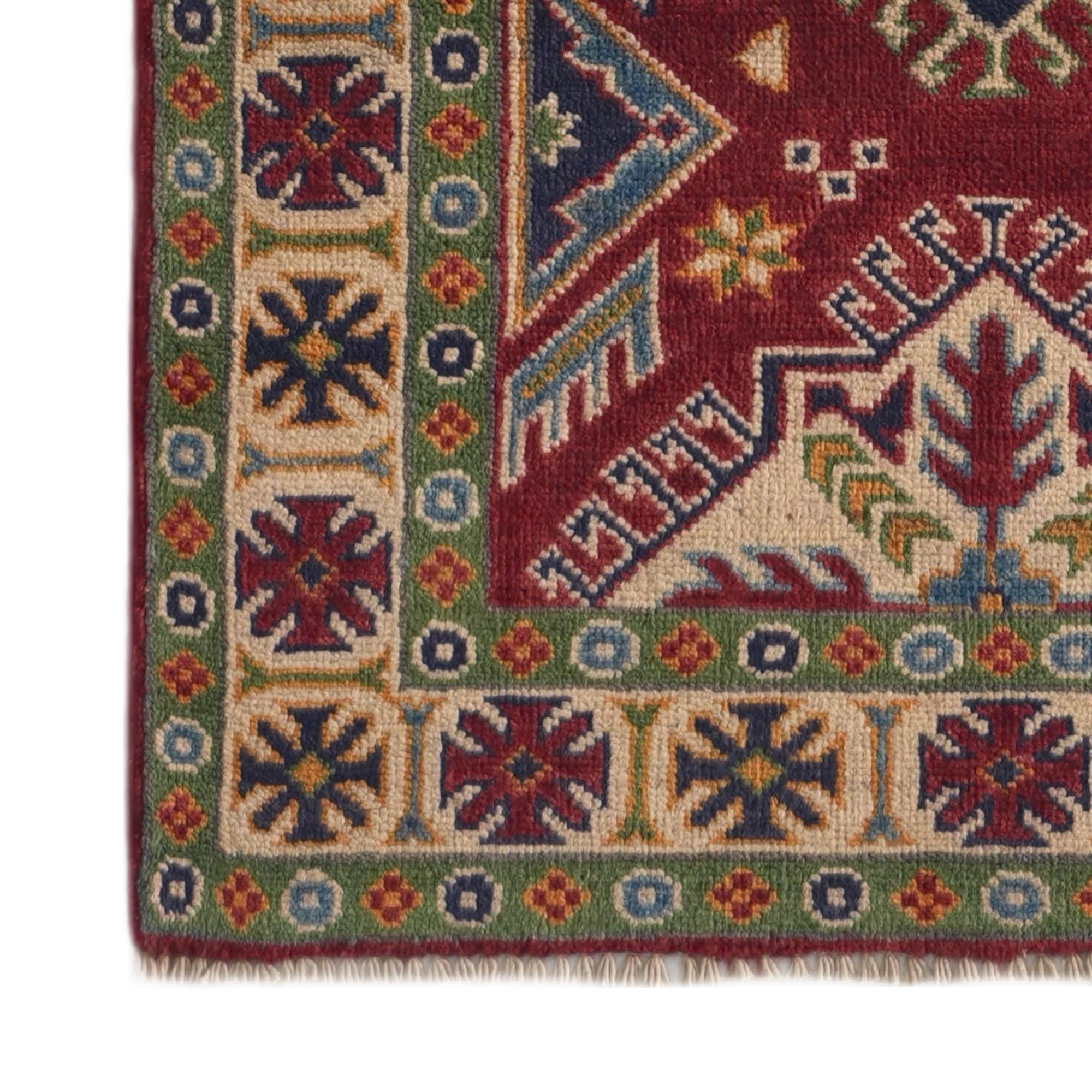 Detail image 7 of 10: 2' 7 x 9' 11 Hand Knotted Kazak Runner Rug