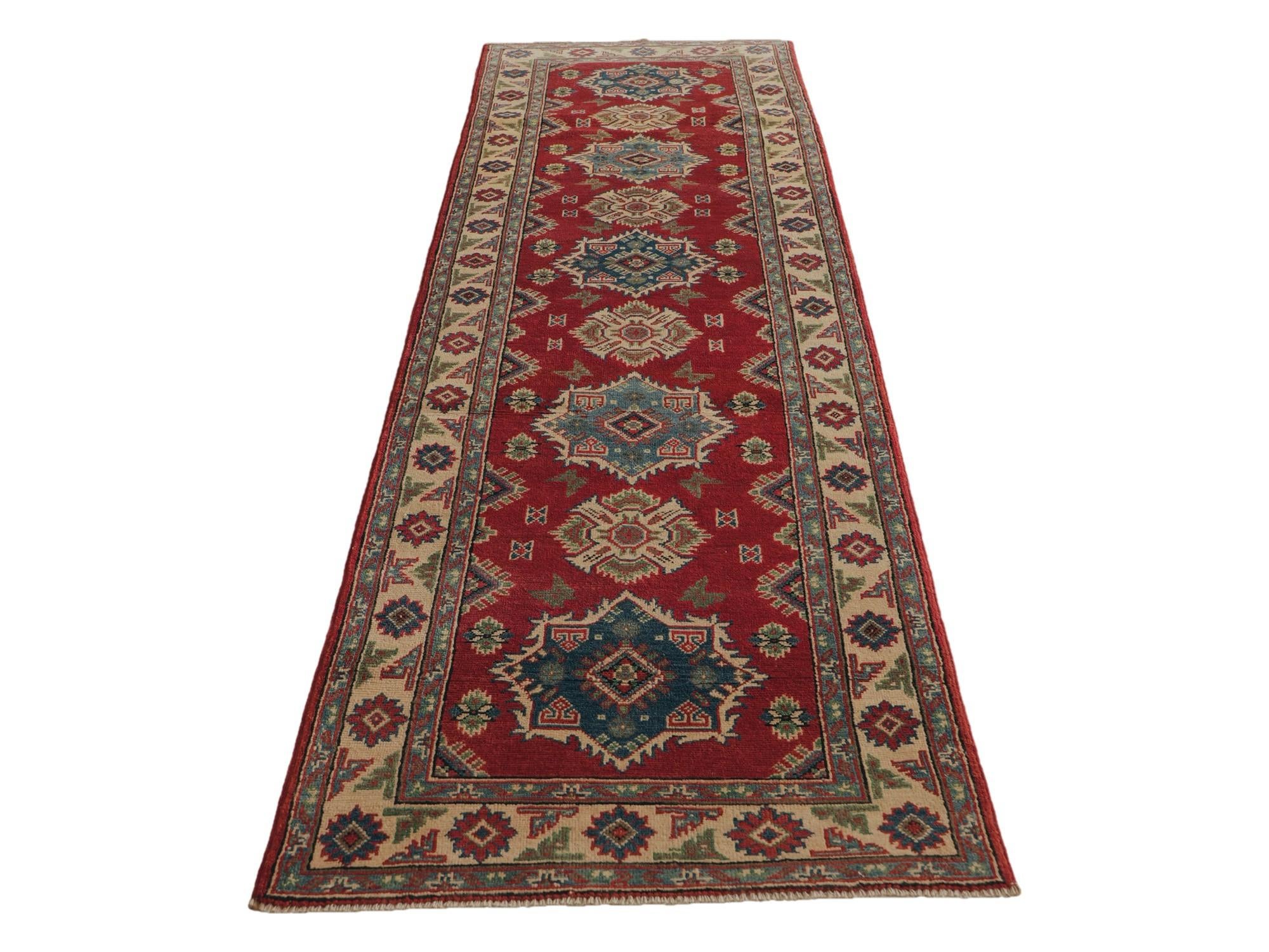 Detail image 5 of 10: 2' 8 x 10' 2 Hand Knotted Kazak Runner Rug
