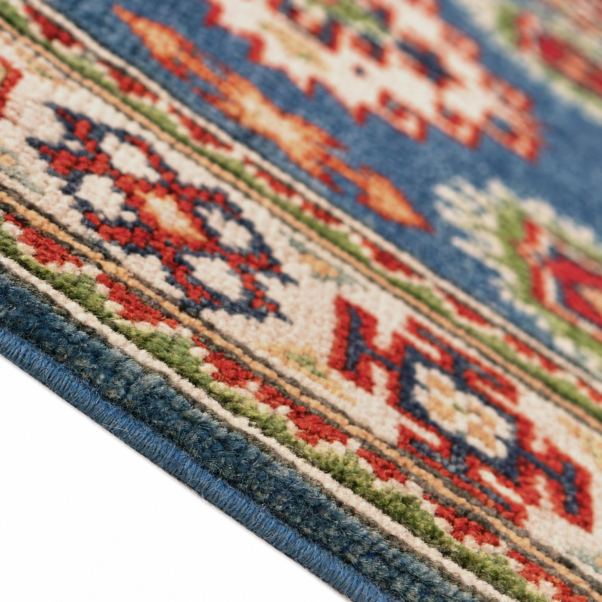 60cm x 185cm Hand Knotted Kazak Runner Rug