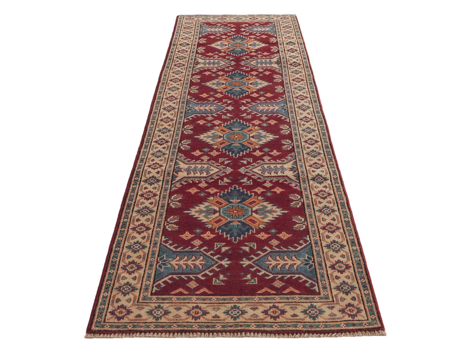 80cm x 305cm Hand Knotted Kazak Runner Rug