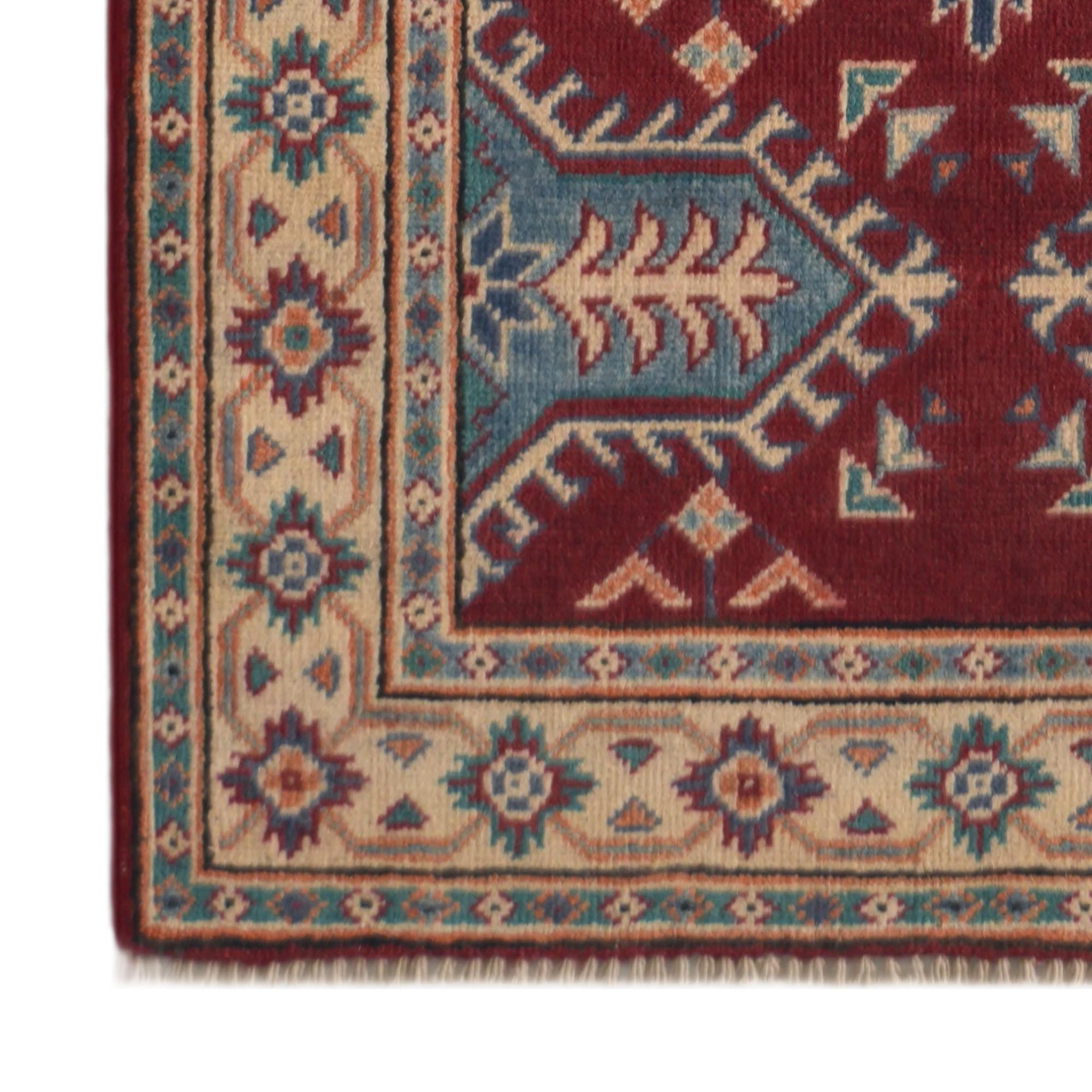 80cm x 305cm Hand Knotted Kazak Runner Rug