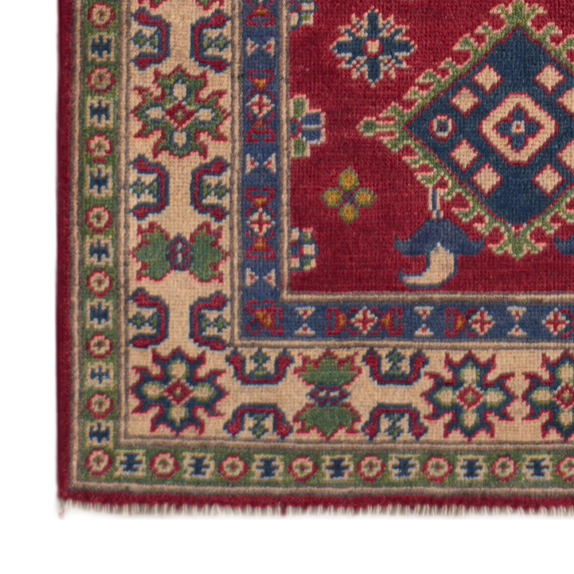 80cm x 300cm Hand Knotted Kazak Runner Rug