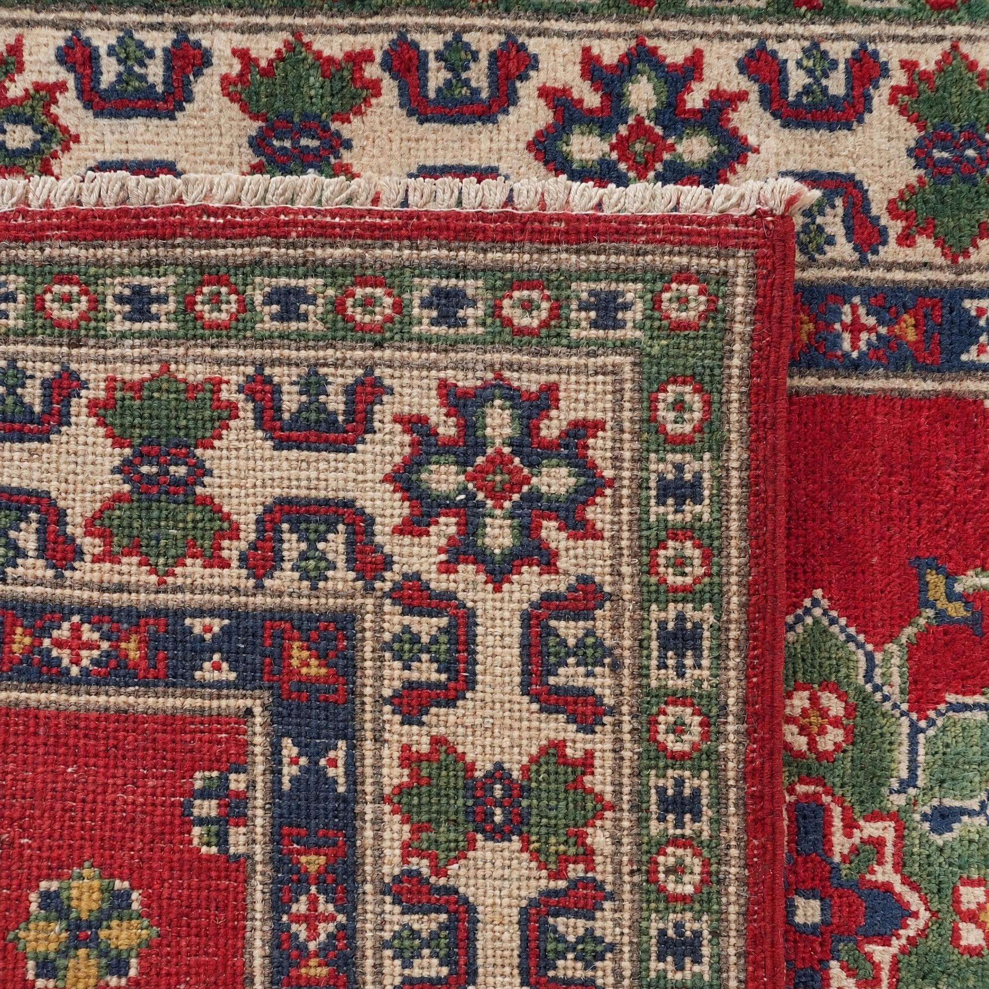 80cm x 300cm Hand Knotted Kazak Runner Rug