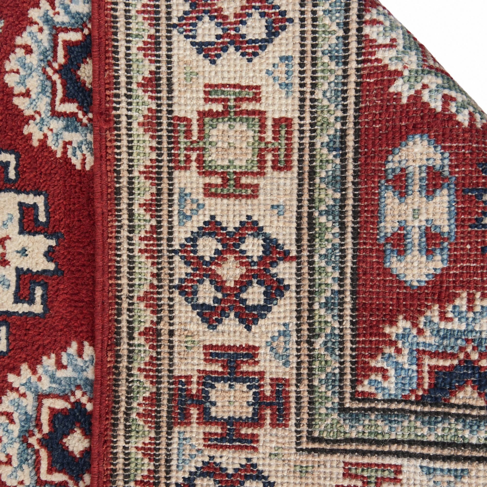 65cm x 185cm Hand Knotted Kazak Runner Rug