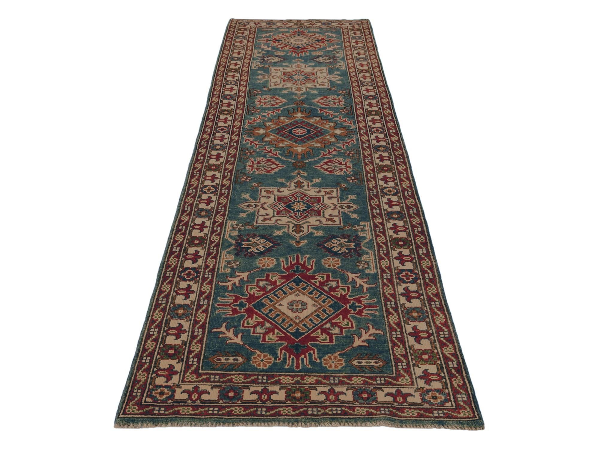 2' 10 x 10' Hand Knotted Kazak Runner Rug