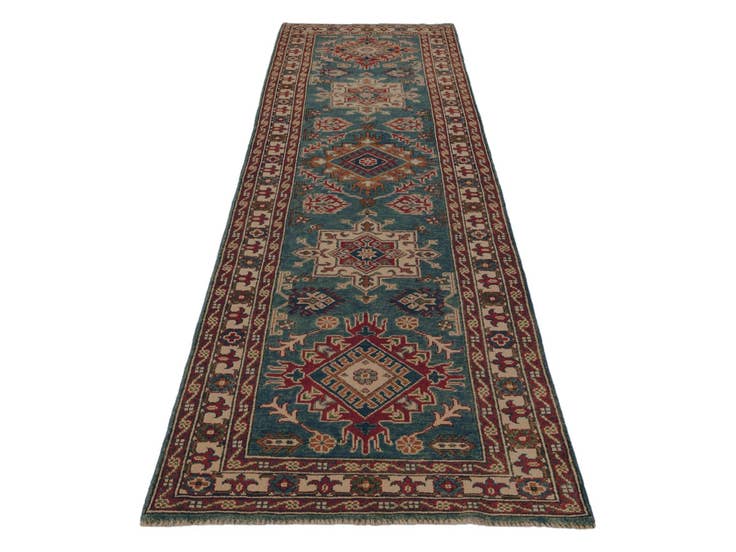 Detail image of 2' 10 x 10' Hand Knotted Kazak Runner Rug