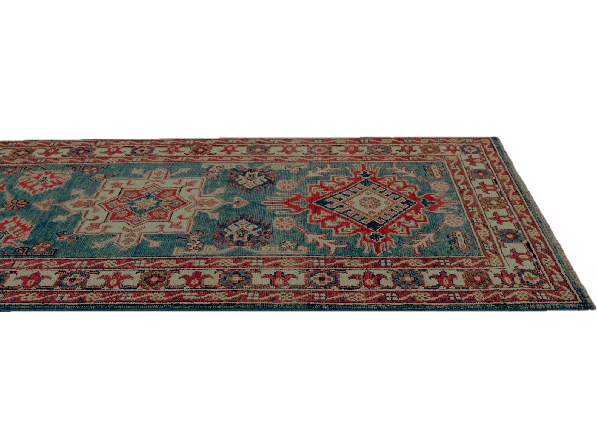 2' 10 x 10' Hand Knotted Kazak Runner Rug
