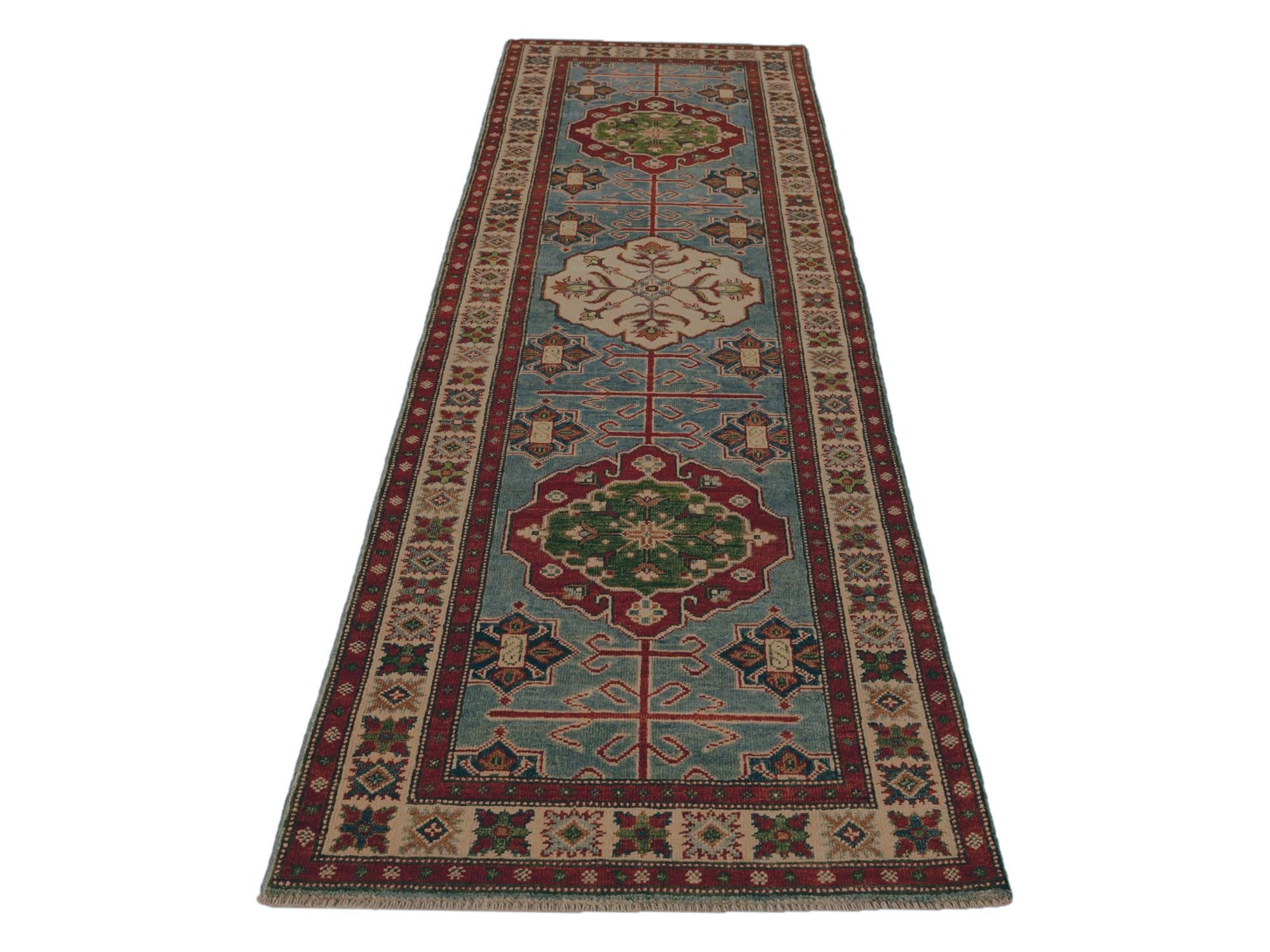 2' 8 x 9' 11 Hand Knotted Kazak Runner Rug