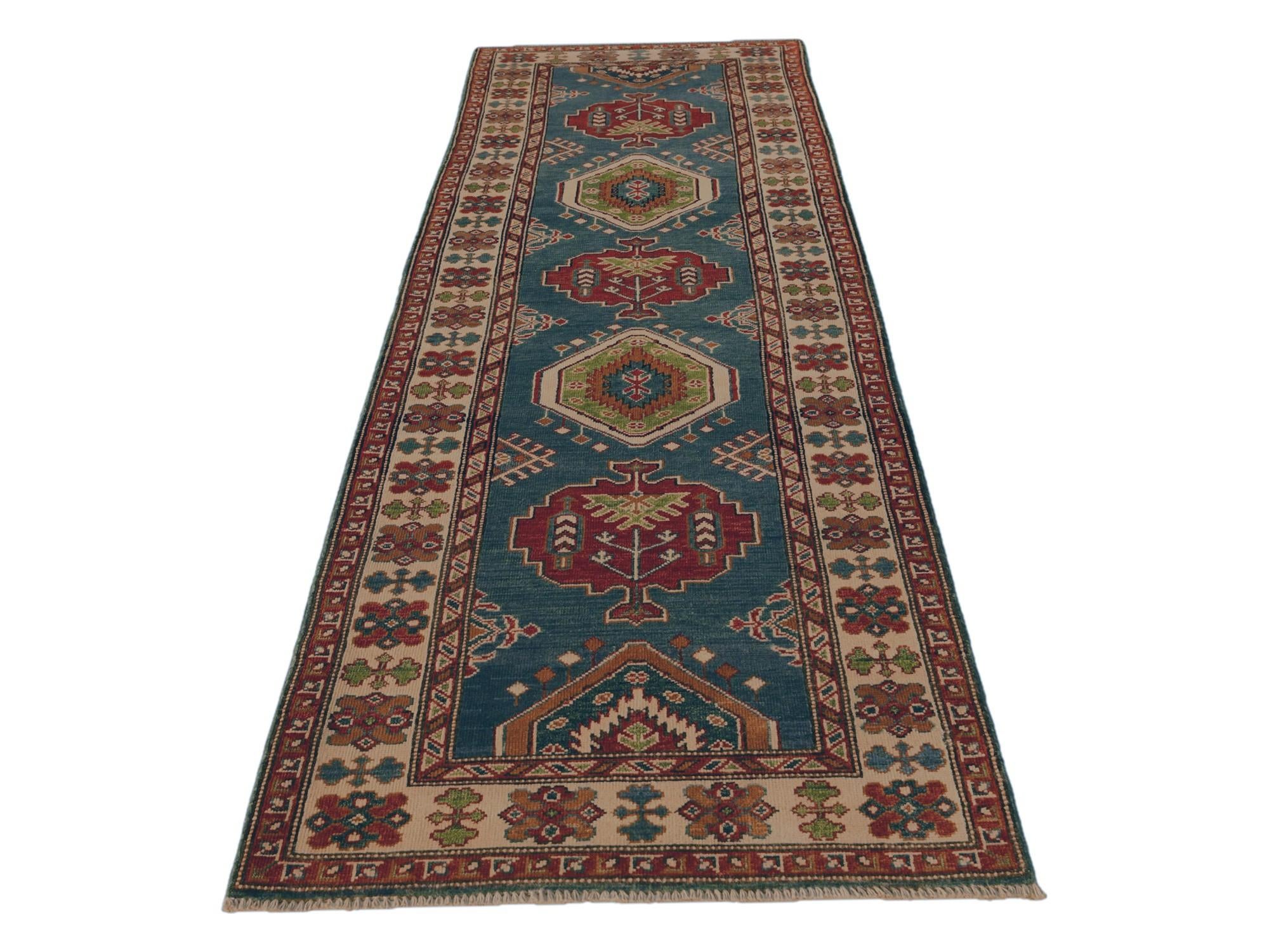 2' 10 x 9' 11 Hand Knotted Kazak Runner Rug