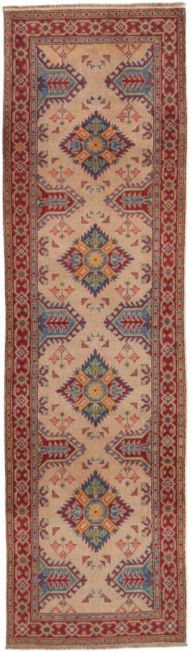 Detailansicht von 85cm x 285cm Handgeknüpft Kazak Läufer Teppich