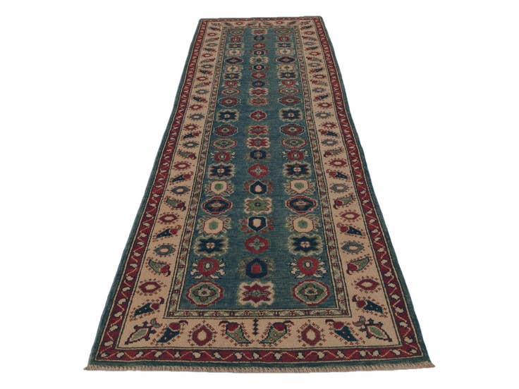 Detail image of 2' 7 x 9' 7 Hand Knotted Kazak Runner Rug