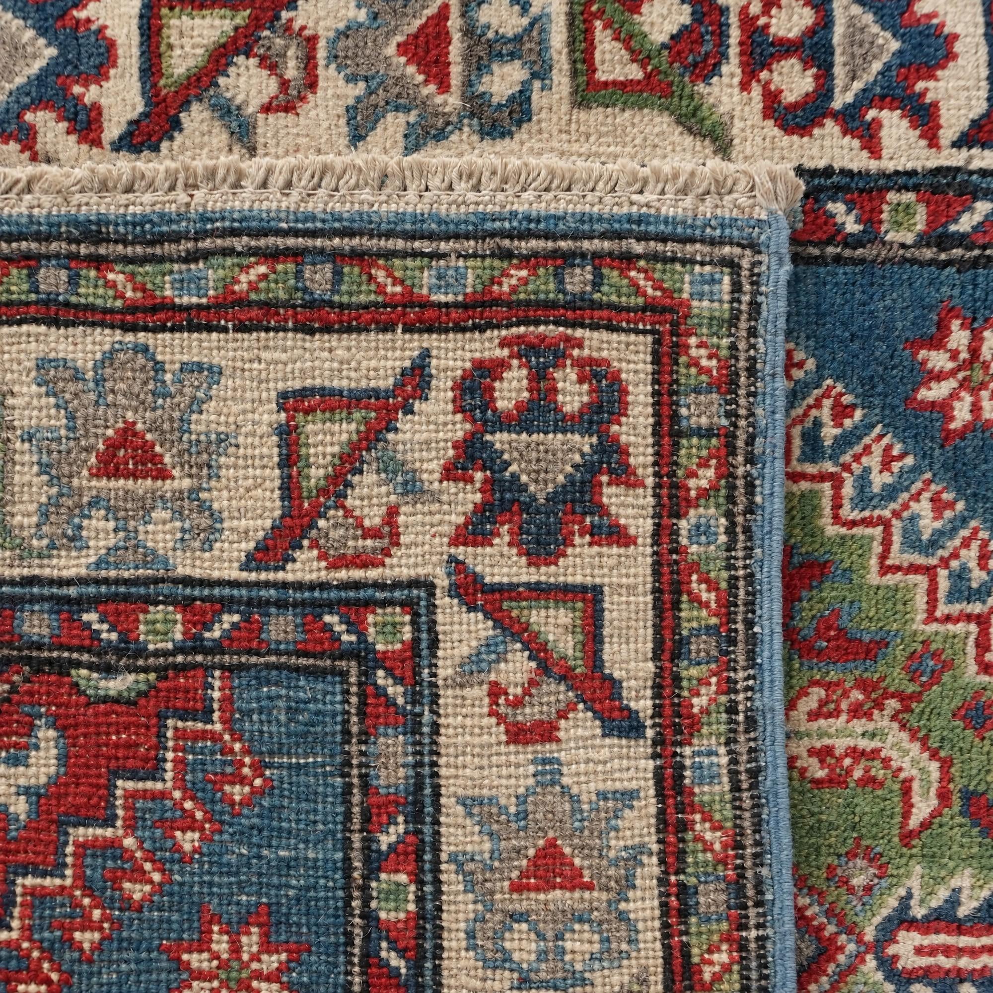 Detail image 11 of 11: 2' 6 x 9' 7 Hand Knotted Kazak Runner Rug
