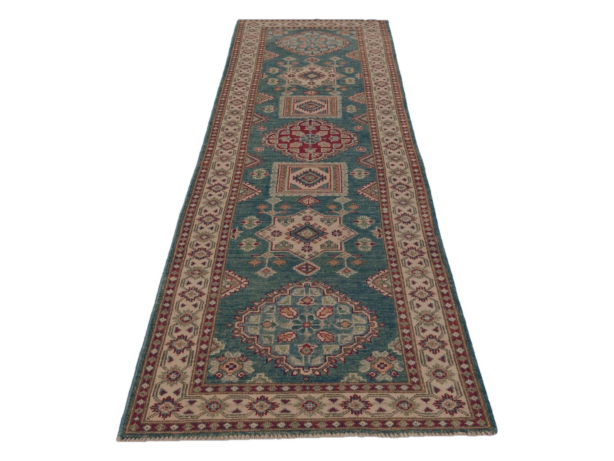 2' 7 x 9' 9 Hand Knotted Kazak Runner Rug