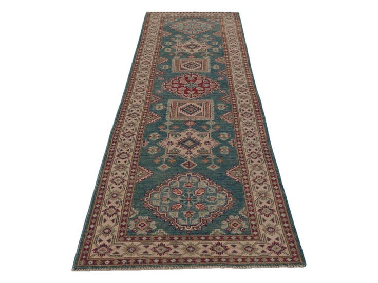Detail image of 2' 7 x 9' 9 Hand Knotted Kazak Runner Rug