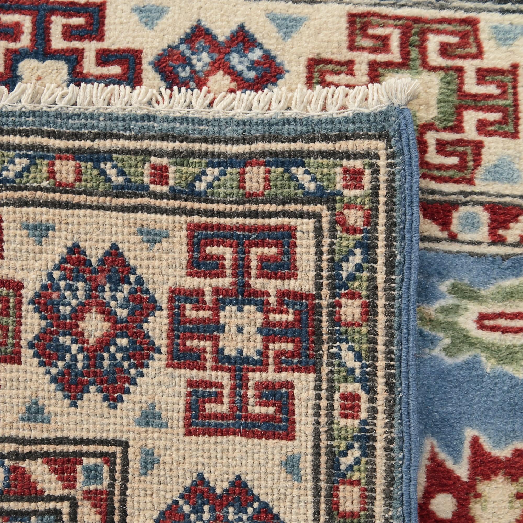 2' 7 x 6' 6 Hand Knotted Kazak Runner Rug