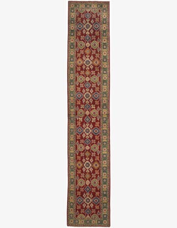 2' 7 x 13' 3 Hand Knotted Kazak Runner Rug