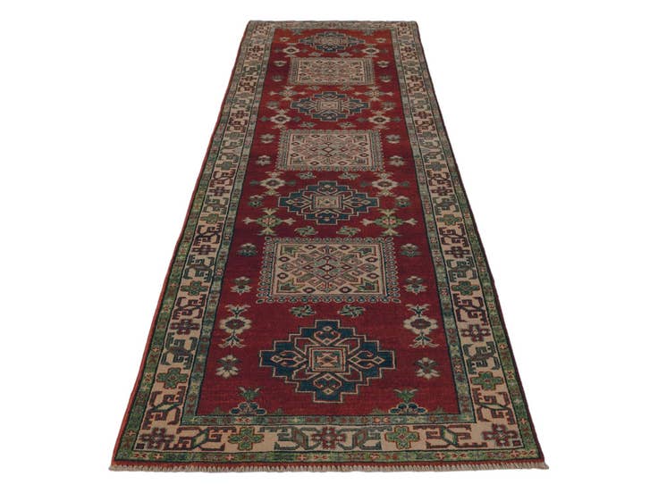 Detail image of 2' 8 x 9' 8 Hand Knotted Kazak Runner Rug