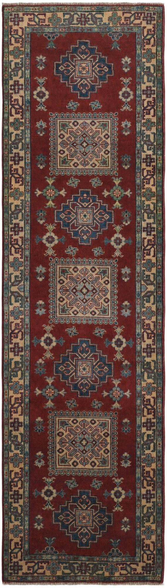 2' 8 x 9' 8 Hand Knotted Kazak Runner Rug