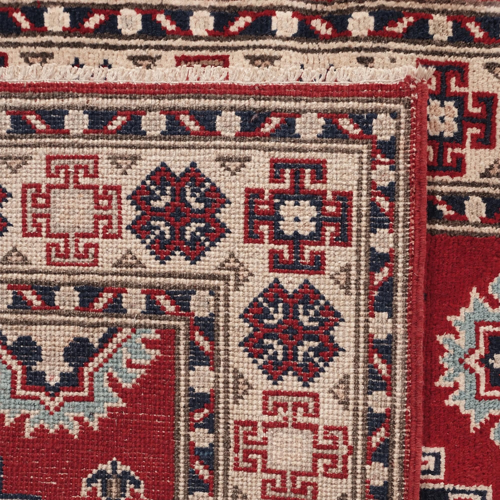 85cm x 200cm Hand Knotted Kazak Runner Rug