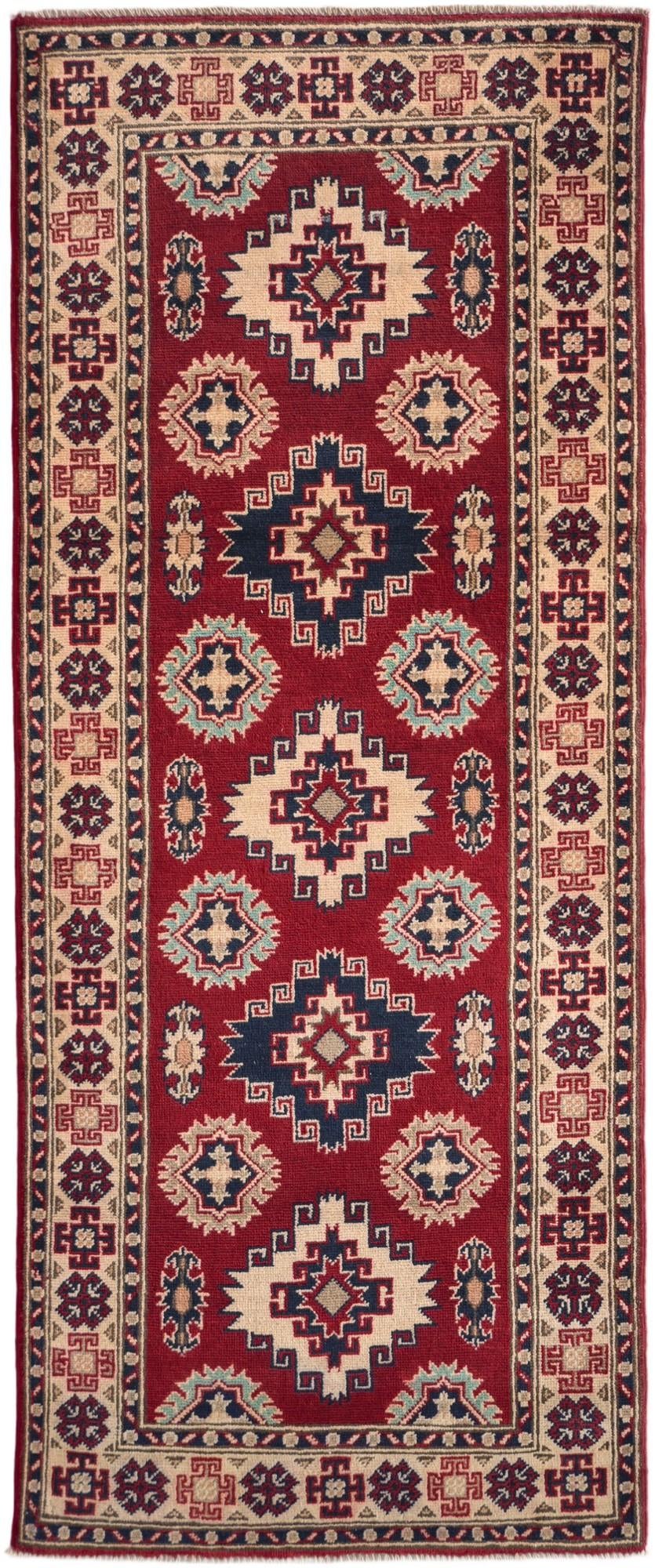 85cm x 200cm Hand Knotted Kazak Runner Rug