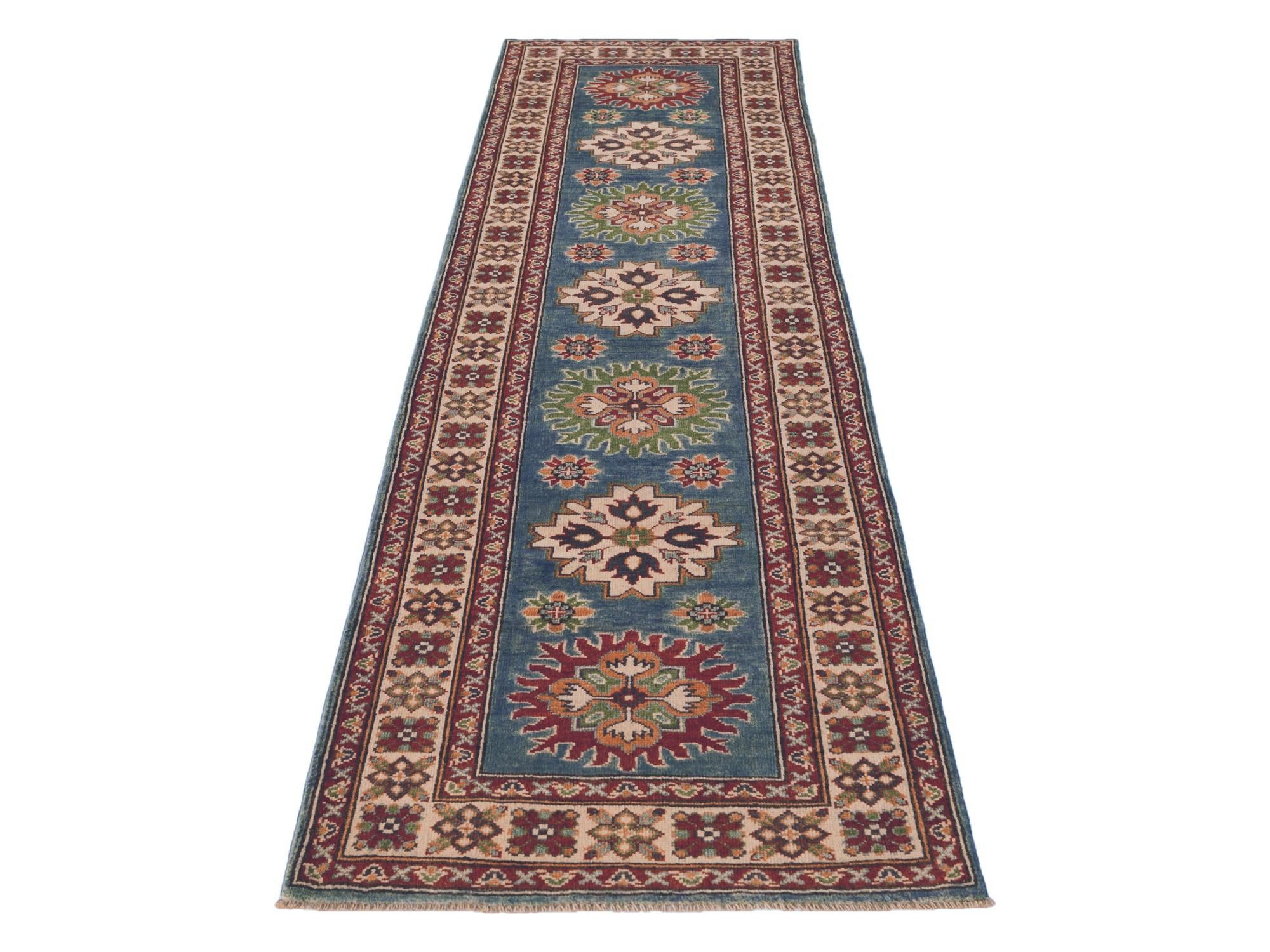 2' 9 x 9' 5 Hand Knotted Kazak Runner Rug