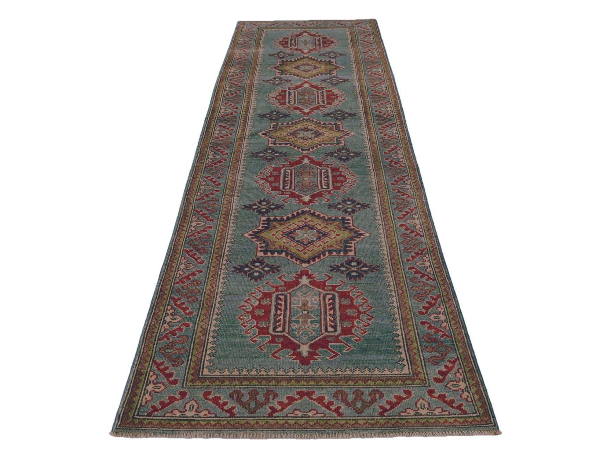 2' 8 x 9' 10 Hand Knotted Kazak Runner Rug