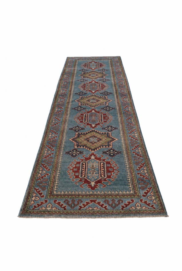 Detail image of 2' 8 x 9' 10 Hand Knotted Kazak Runner Rug