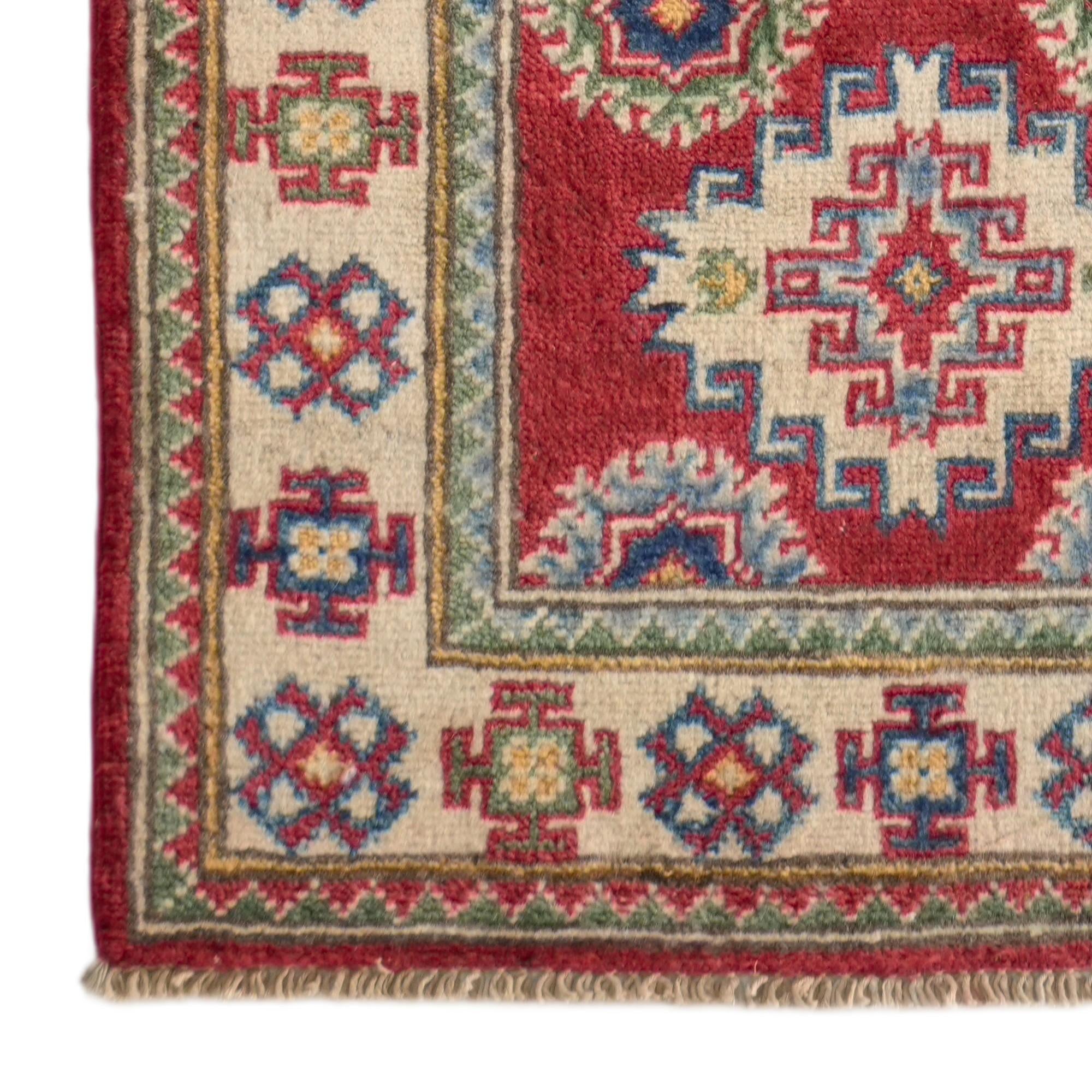 65cm x 180cm anudado a mano Kazak Alfombra Pasillera