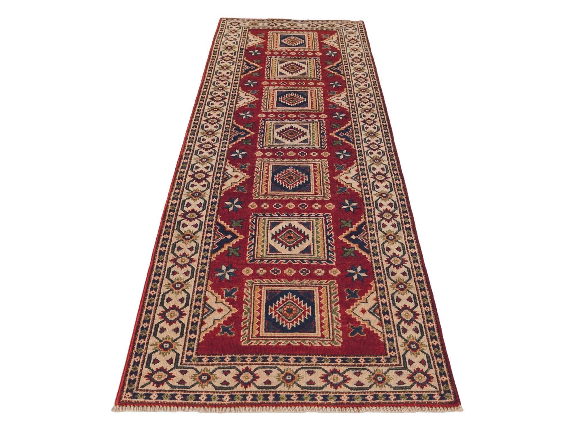 2' 8 x 8' 3 Hand Knotted Kazak Runner Rug