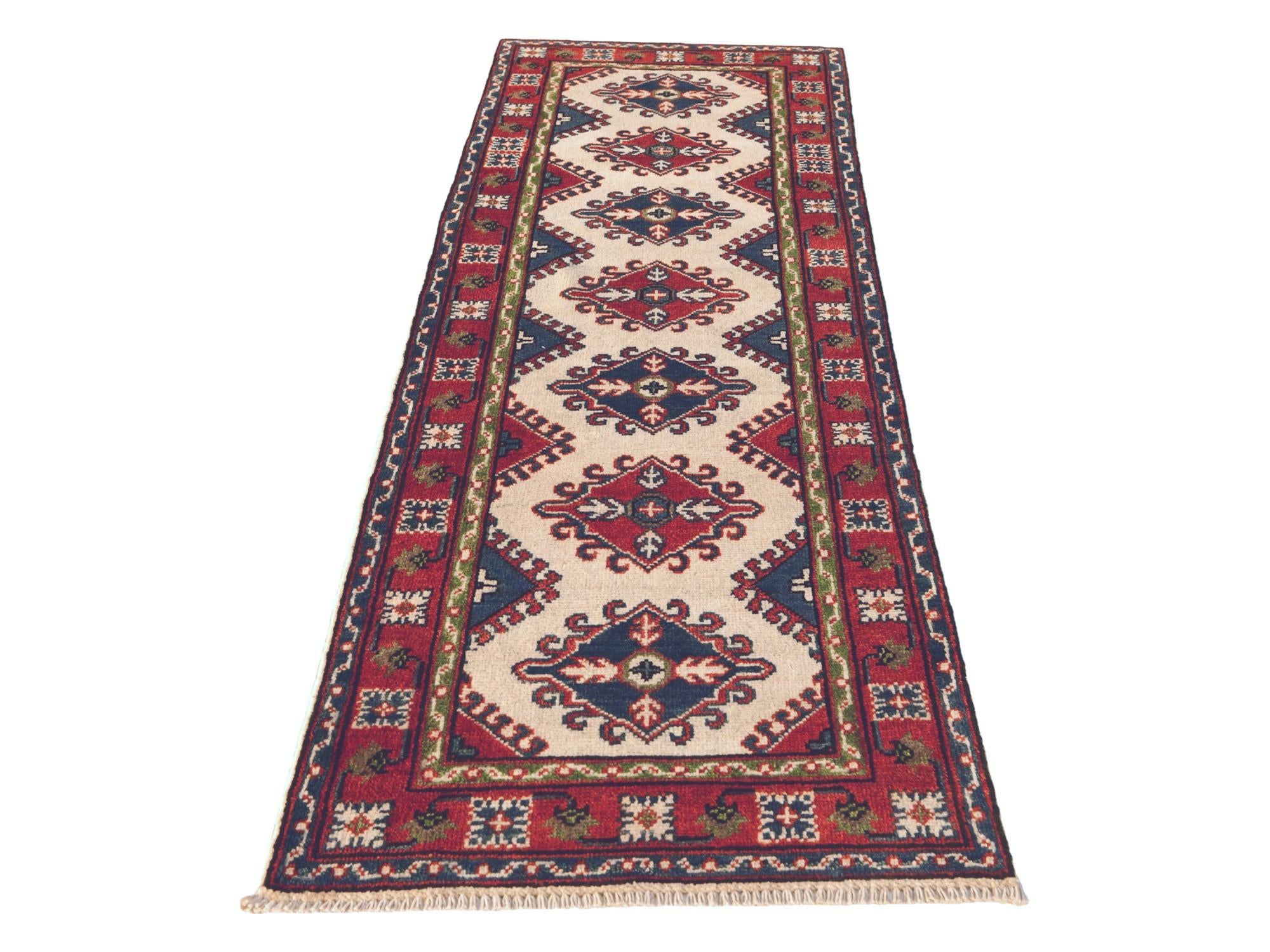 2' 2 x 6' Hand Knotted Kazak Runner Rug