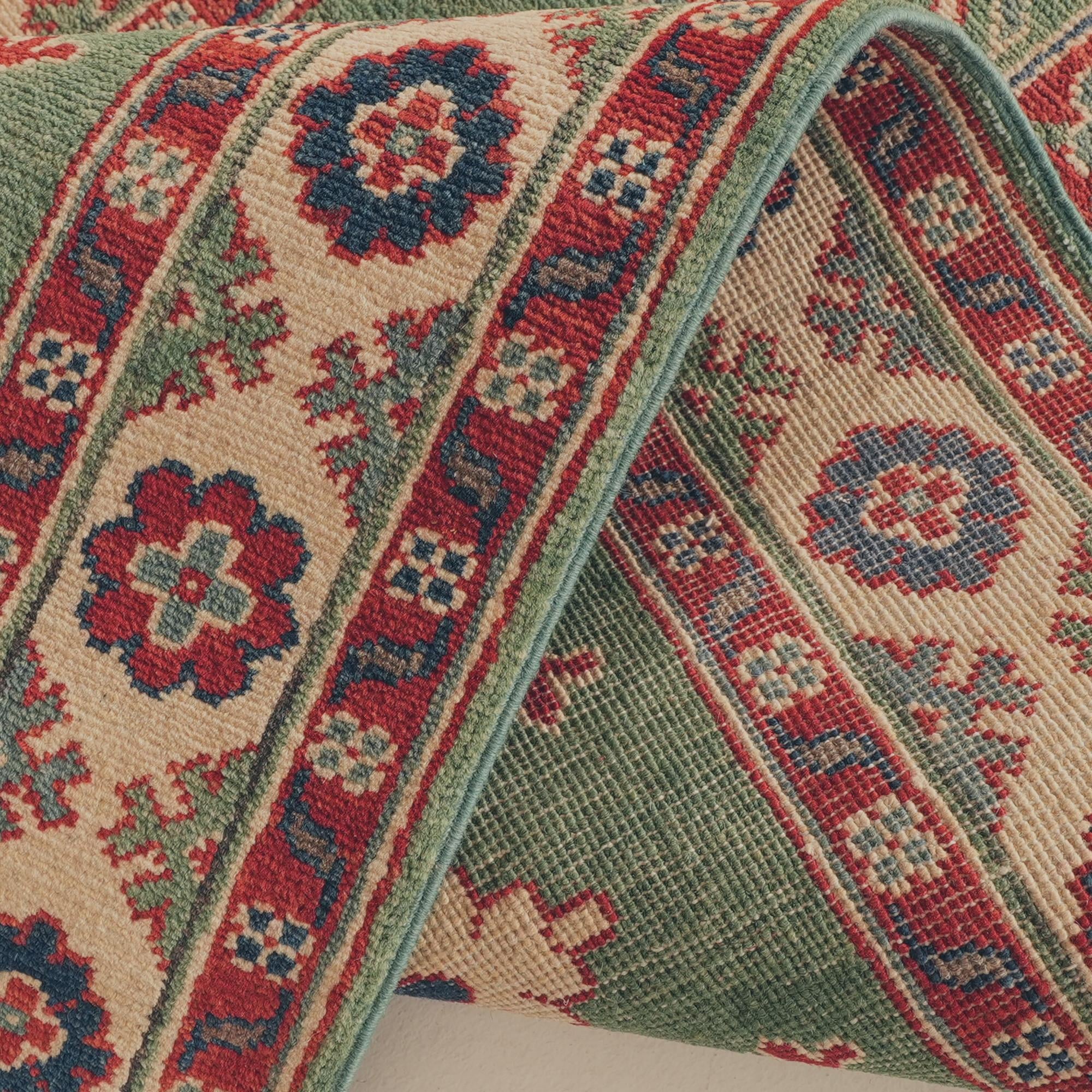 Detail image 9 of 11: 2' 10 x 8' 2 Hand Knotted Kazak Runner Rug