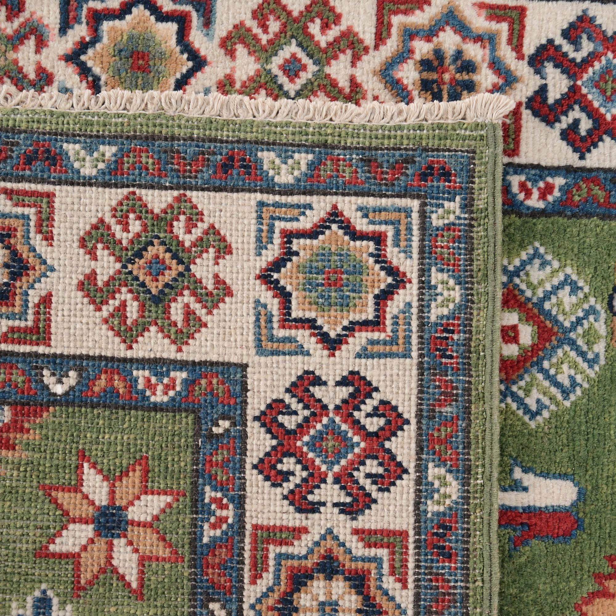 75cm x 250cm anudado a mano Kazak Alfombra Pasillera